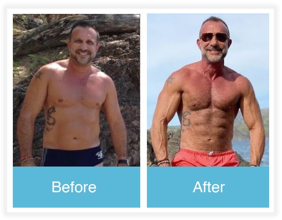 before and after results of hormone replacement therapy for men